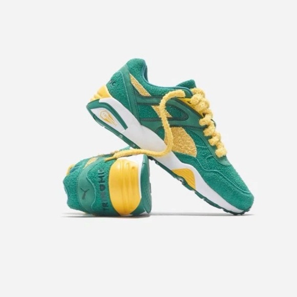 Puma R698 Super Set W/Steiff Plushie Evergreen Sun Yellow Sneakers - Picture 3 of 9